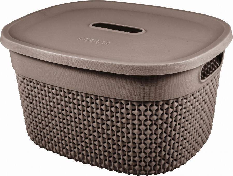 Корзинка д/хранения Мокко с кр.овал 6л  выруб.руч. PT133111015/361515