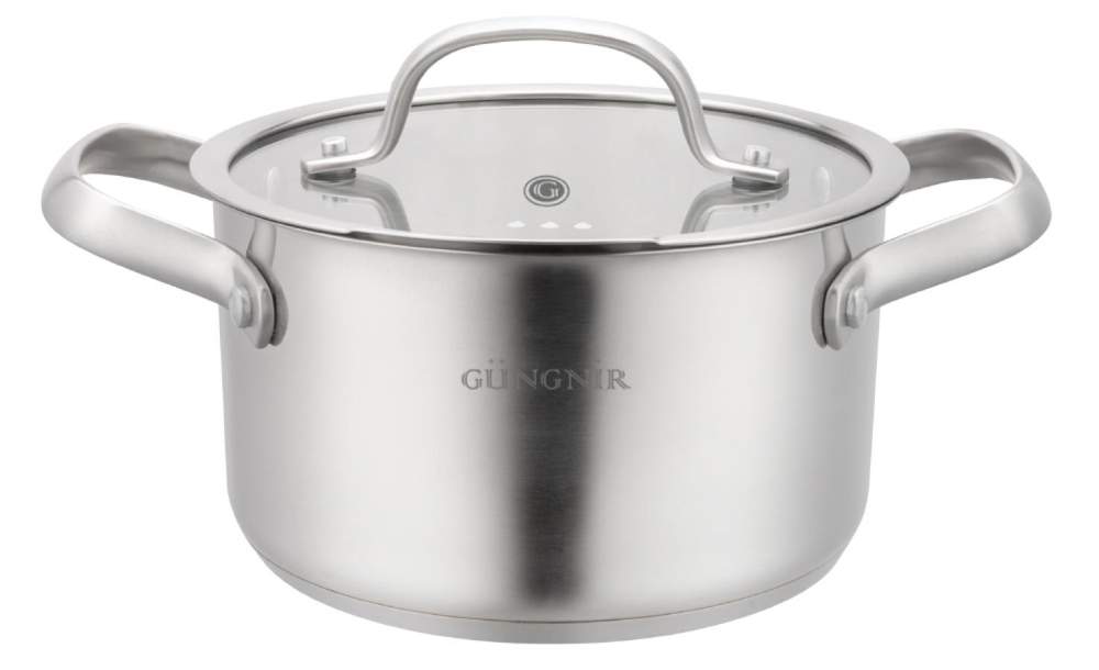 GUNGNIR Nord Кастрюля 4,1л с крышкой 22х12,5см индукция сталь AISI304 (18/10) GR01-D-22