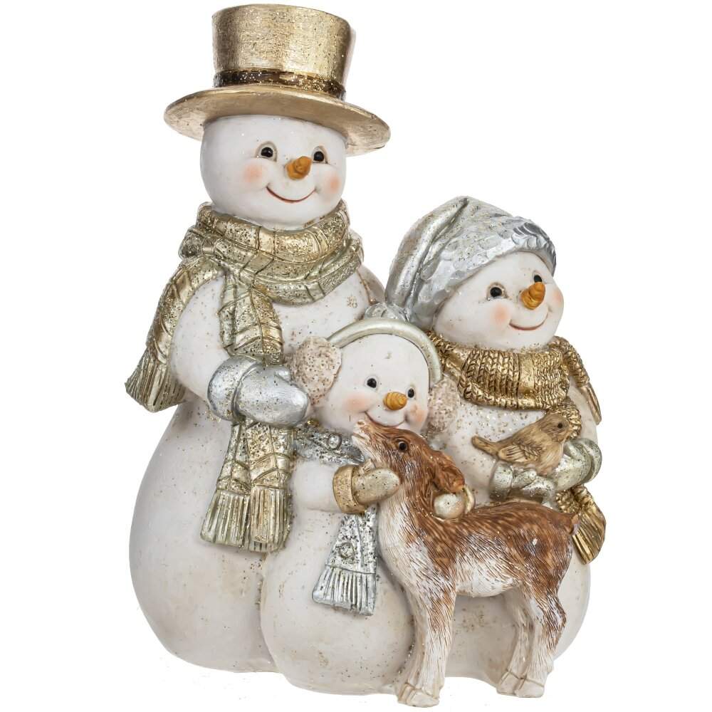 REMECO COLLECTION Фигурка 791668 Снеговики с олененком 12х9х16,5см (полимер) 