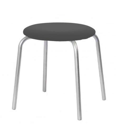 Табурет Эконом хром к/з серый