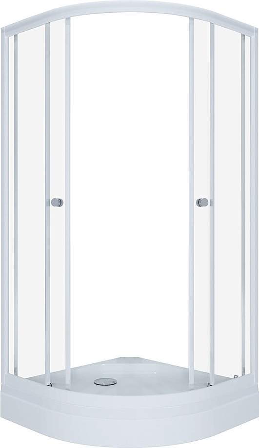 Душевое ограж. "Ультра А"  1/4кр. низ.поддон 80*80 прозр. белый КС56