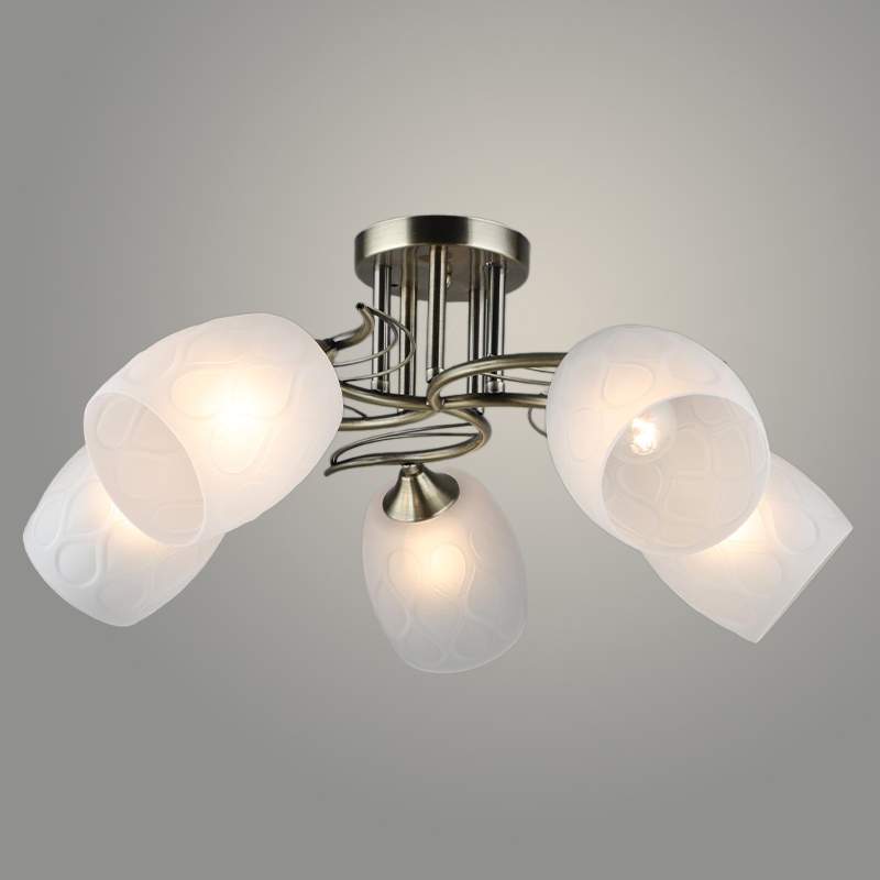 Люстра N5465/5 AB бронза 5х40W E27  d600 h250, QH23