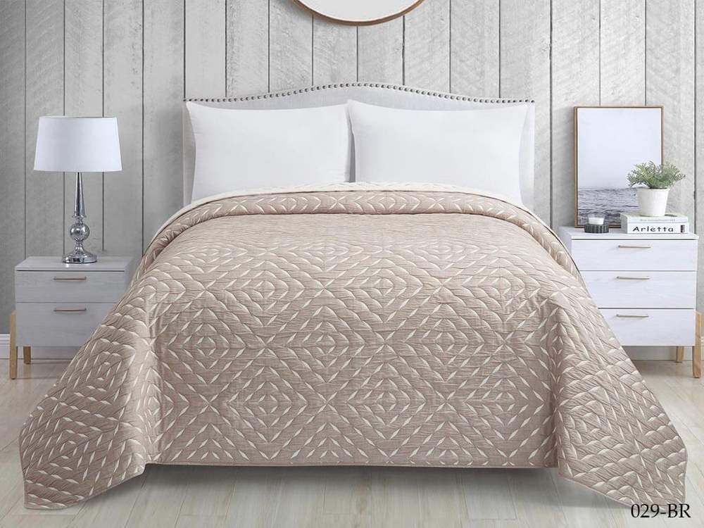 CLEO Покрывало Barcelona 220/029-BR бежевый 220х240см хлопок 50%/полиэстер 50%