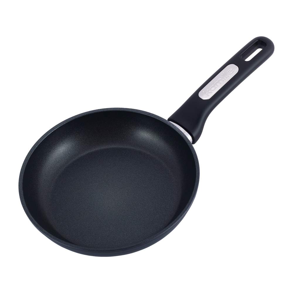 KAMILLE Сковорода 4410 20х4,5см литой аллюминий с АП покрытием ILAG черный Индукция