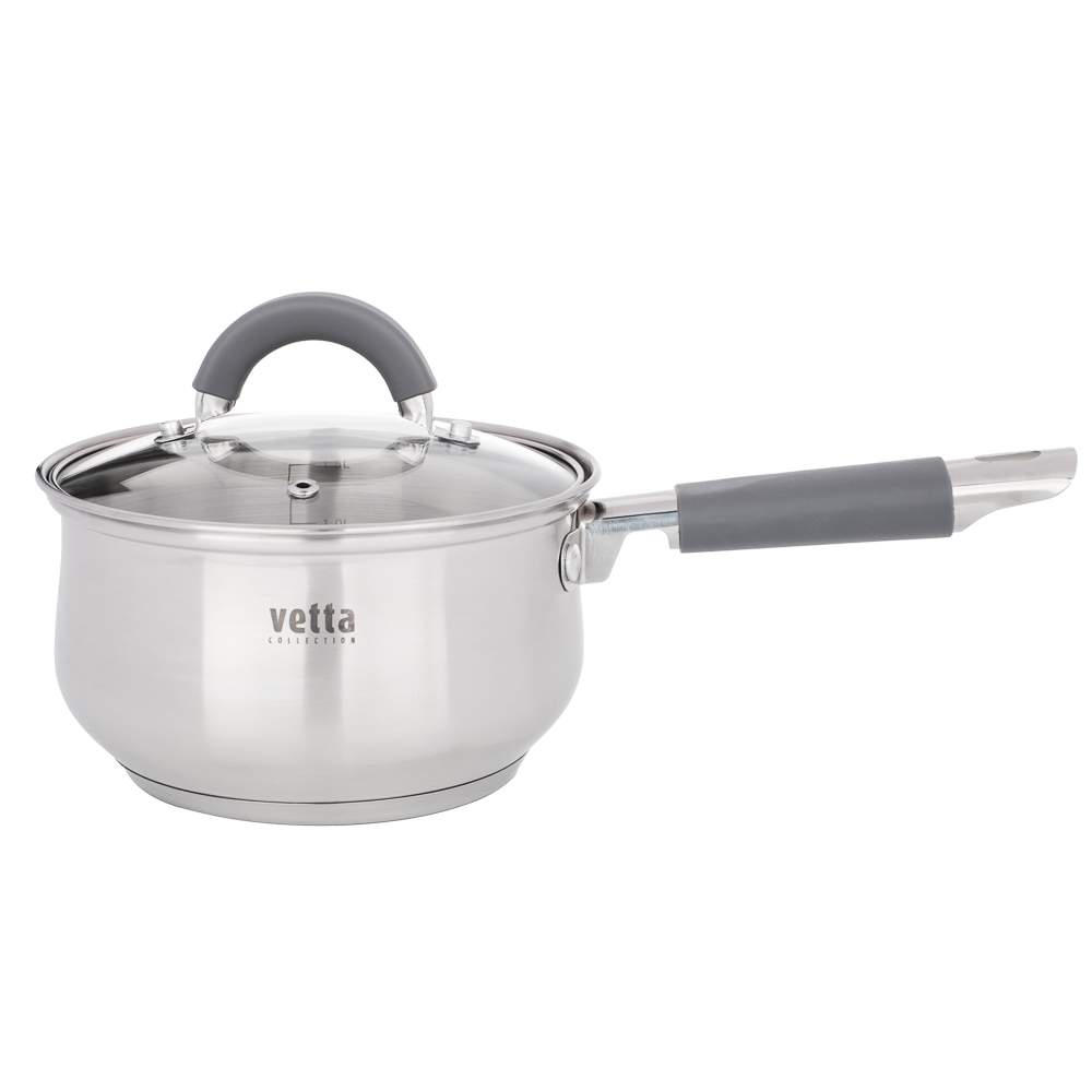 VETTA Вена Ковш 822-027 1900мл/16х9,5см с крышкой нерж.сталь индукция