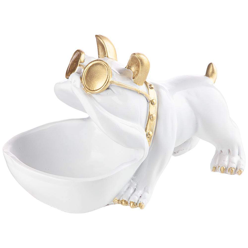 LEFARD Шкатулка 169-247 Бульдог для мелочей белый 27х16см  