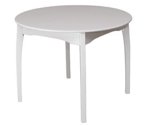 Стол Модерн круглый белый 1000(1300) Н770 массив бука