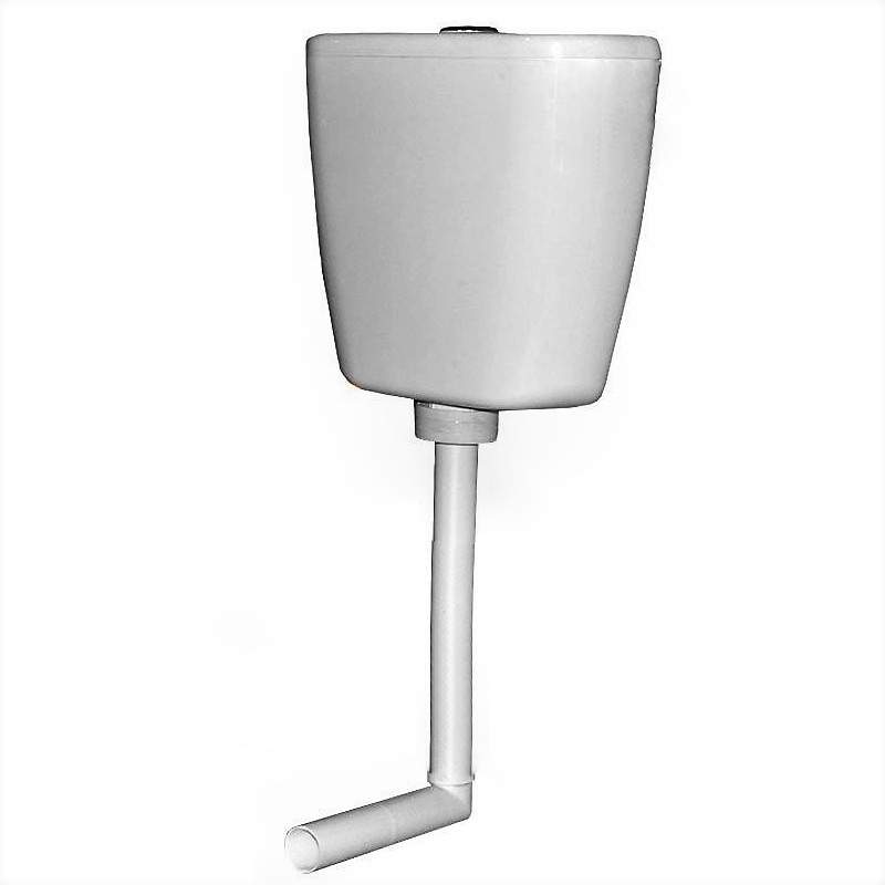 Бачок пластик. сред.расп.с трубой  хром/кнопка 443456