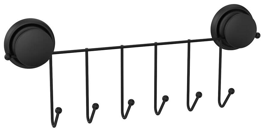 Держатель д/полотенец с 6 крючками Fora Grafit FOR-GRA004