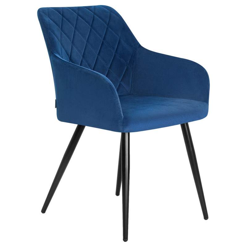 Стул Кабри 5кат.(тедди)(тк тедди синий 666)+каркас т.1(омега)(черный)