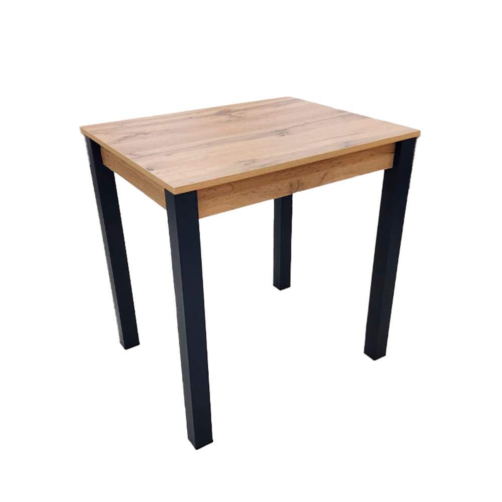 Стол Обеденный Стиль 5  б/полки лофт 680*550 дуб вотан/50*50 черный муар