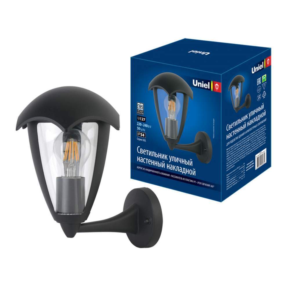 Свет-ик уличн. UUL-S80A 60W/E27 IP54 Black UL-00006812