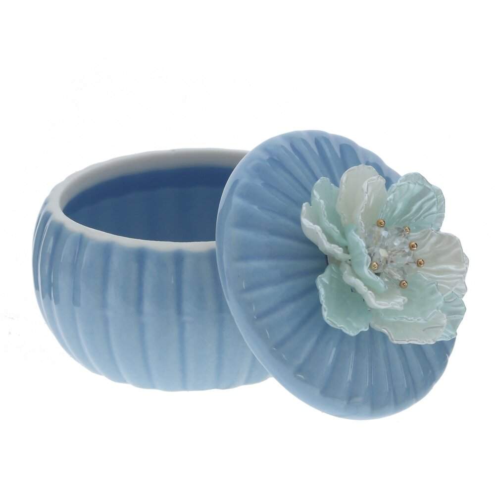 REMECO COLLECTION Шкатулка 817533 Цветок фарфор 7х7х6см