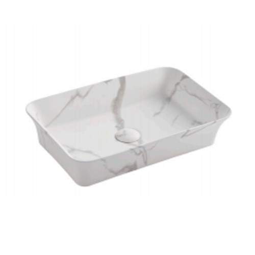 Раковина RD-446MR.US2 накладная на столешницу, белый мрамор 500х320х130мм H