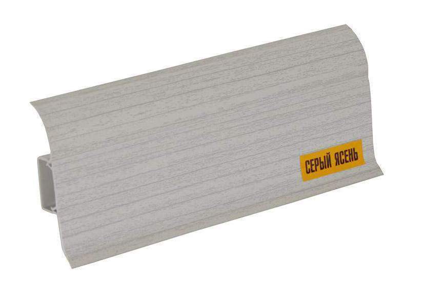 253 Плинтус н/п Идеал Комфорт, Ясень серый , 55мм/2,2м