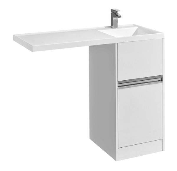 Тумба Лондри 40 п/стир.машину белая +Раковина Лондри 105 левая