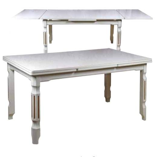 Стол Обеденный  Мирон 44.03 (07-Р) 1,4/2,4х0,8  Ral 5024 , патина белая