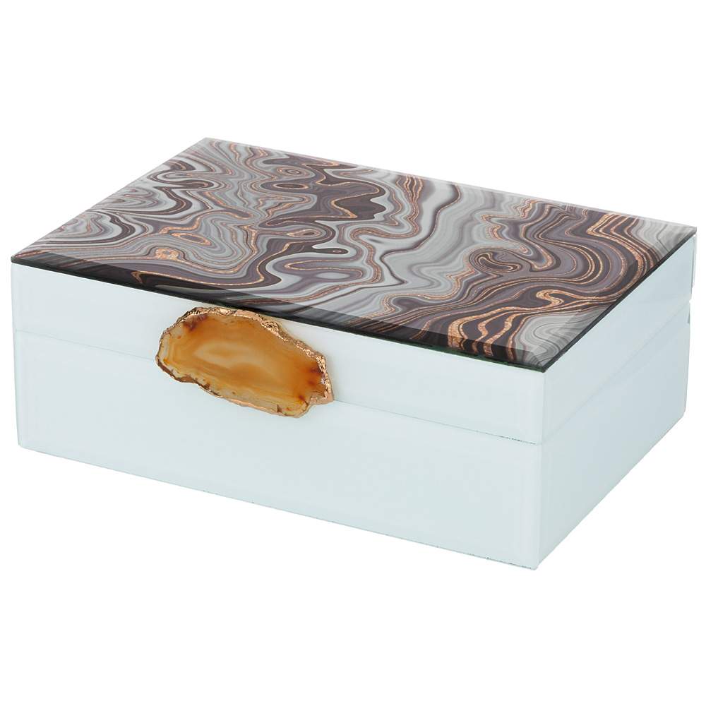 LEFARD Шкатулка 06-380 мдф/стекло 20*14*7,5см     