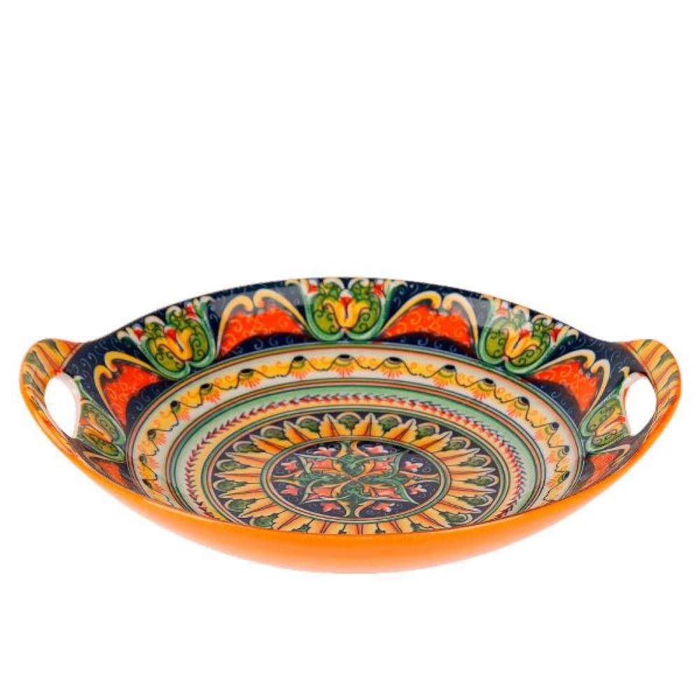 NOUVELLE HOME Arabesque оранжевый Блюдо 0860223 с ручками 22,5х20,5х4,5см