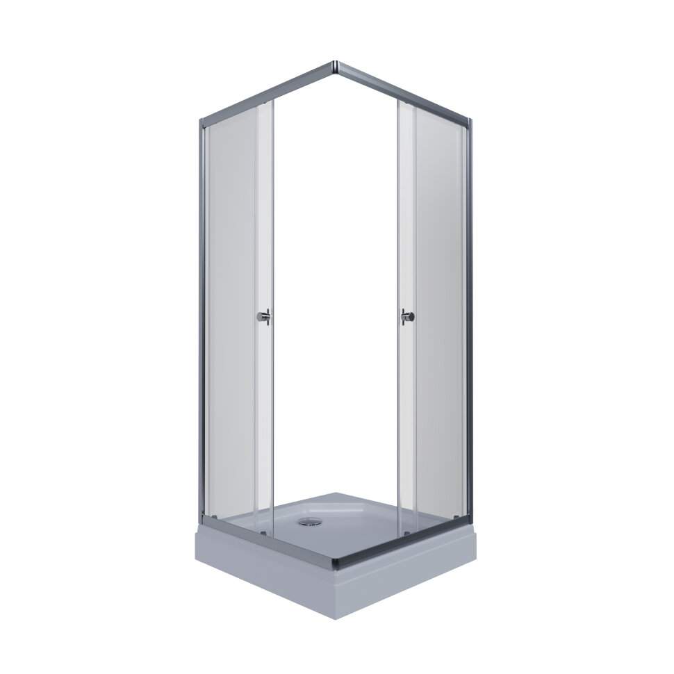 Душевое ограж. "Вента-Хром" квадрат низ.поддон 90*90  (2места + сифон D90мм)