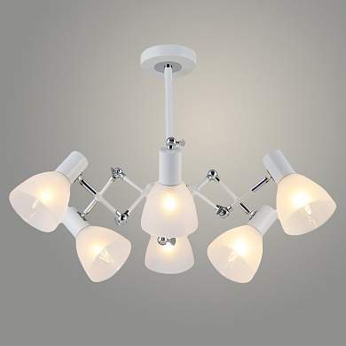 Люстра 74530/6 CR+WT хром/белый 6х40W E14