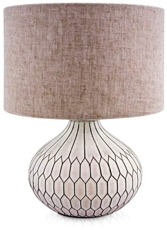 Светильник ЛЮЧИЯ 447 "Гоа" настольный 60W E27 белый с черн.узором