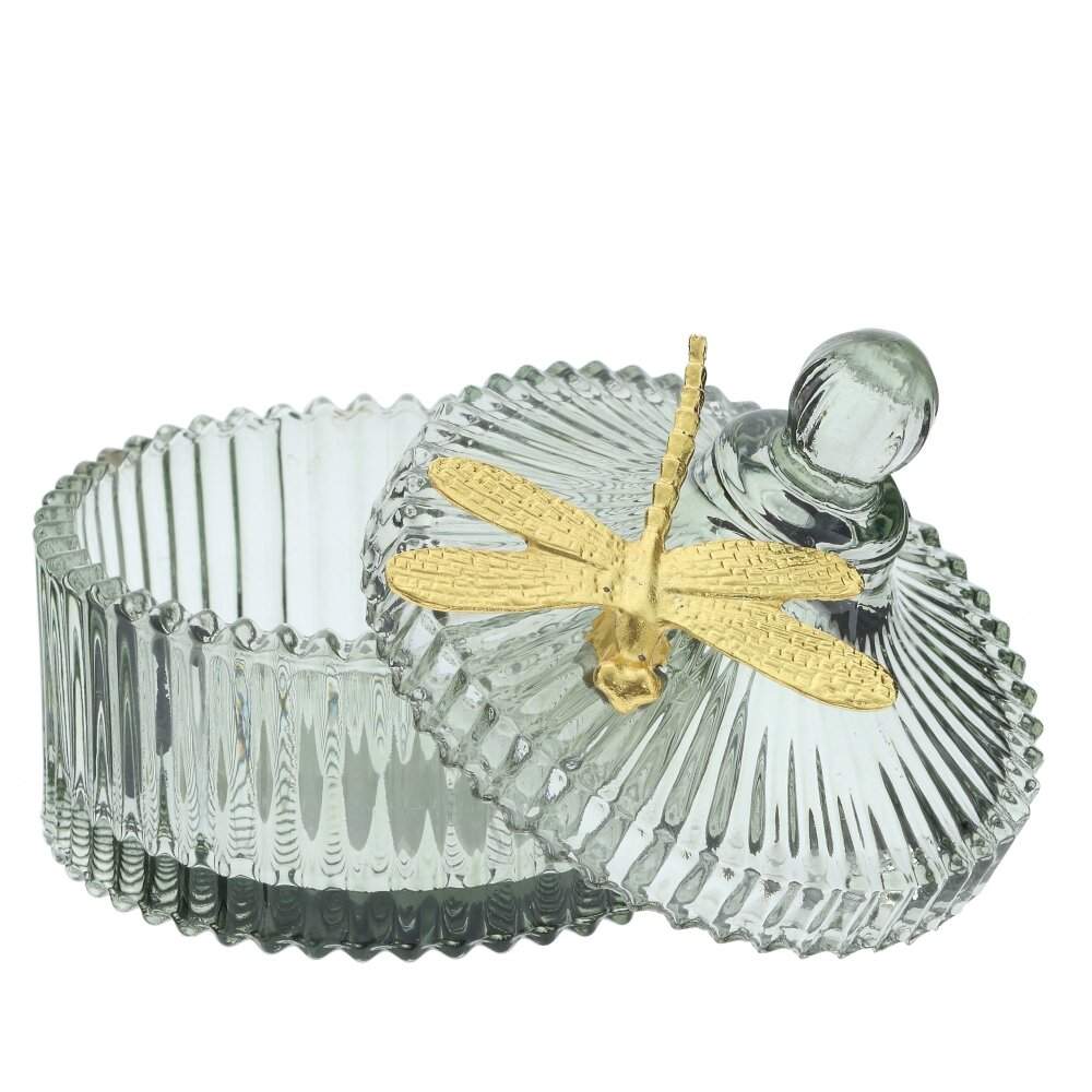 REMECO COLLECTION Шкатулка 817490 Стрекоза стекло/металл 10,5х10,5х12см