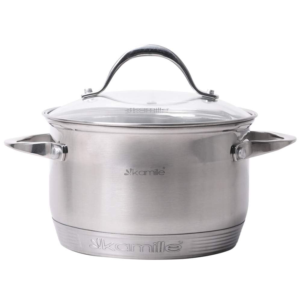 KAMILLE Кастрюля 4722S 4,7л нерж.сталь 7-ми слойное дно 22х13,5см