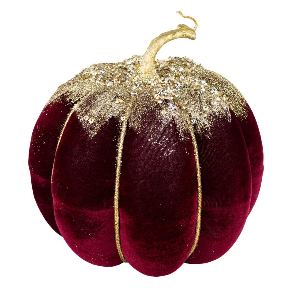DECOLINE Фигурка Тыква 20х20см бордо (пенопласт/текстиль) 688201719-DR