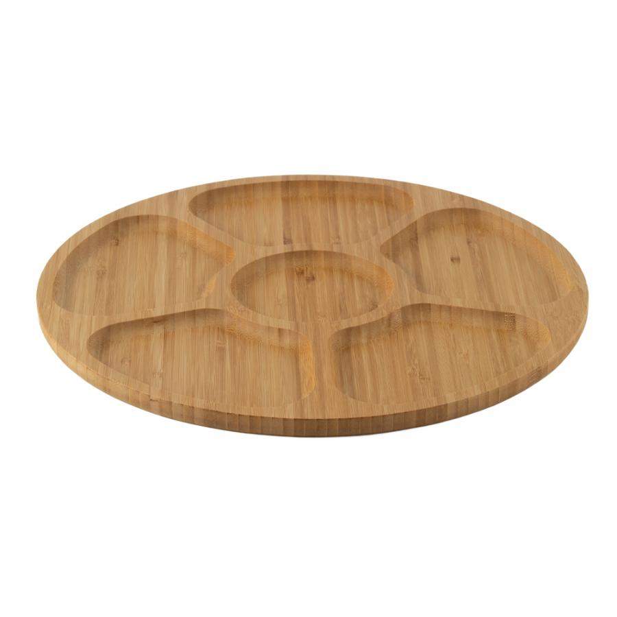 КАТУНЬ бамбук Менажница КТ-МЖ-13 6-ти секционная 28х28х2см