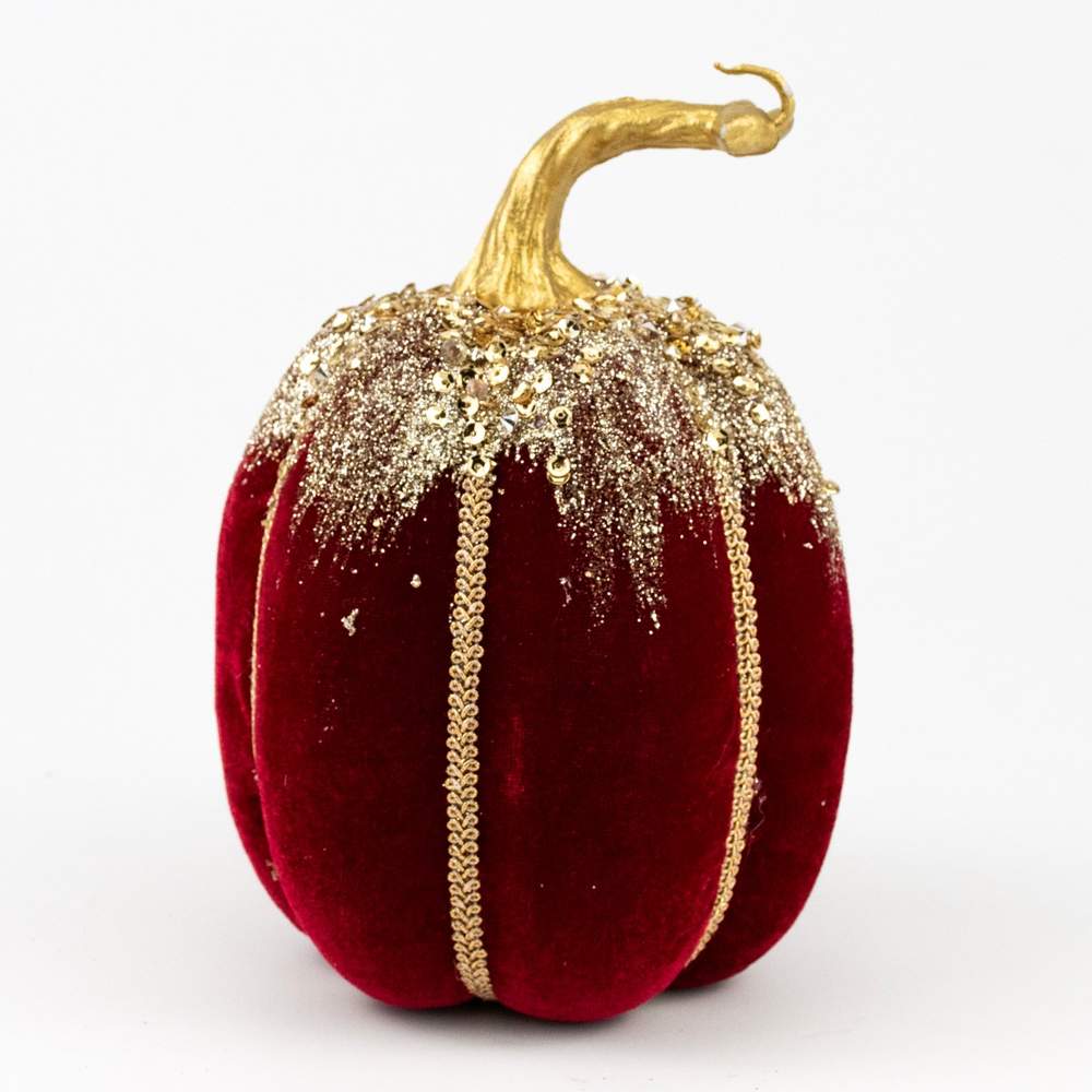 DECOLINE Фигурка Тыква 18х12см красный (пенопласт/текстиль 688201722-RD
