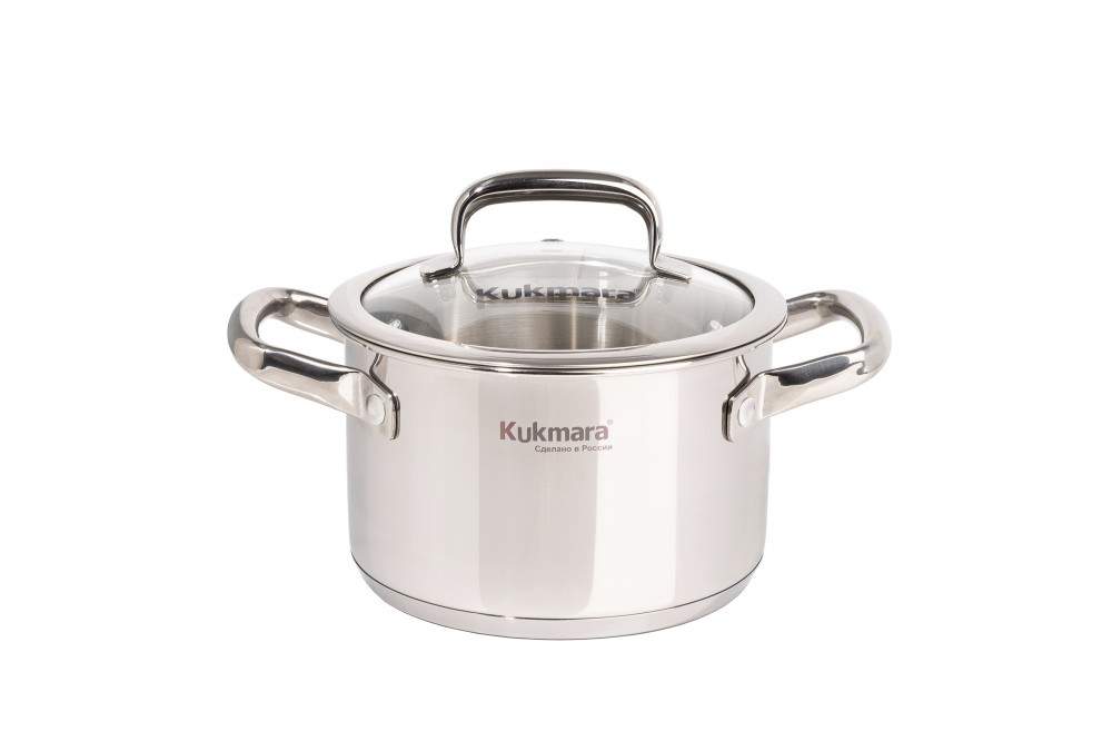 KUKMARA Leon Кастрюля 1,8л 16см нерж.сталь с/кр лн-ца1816г