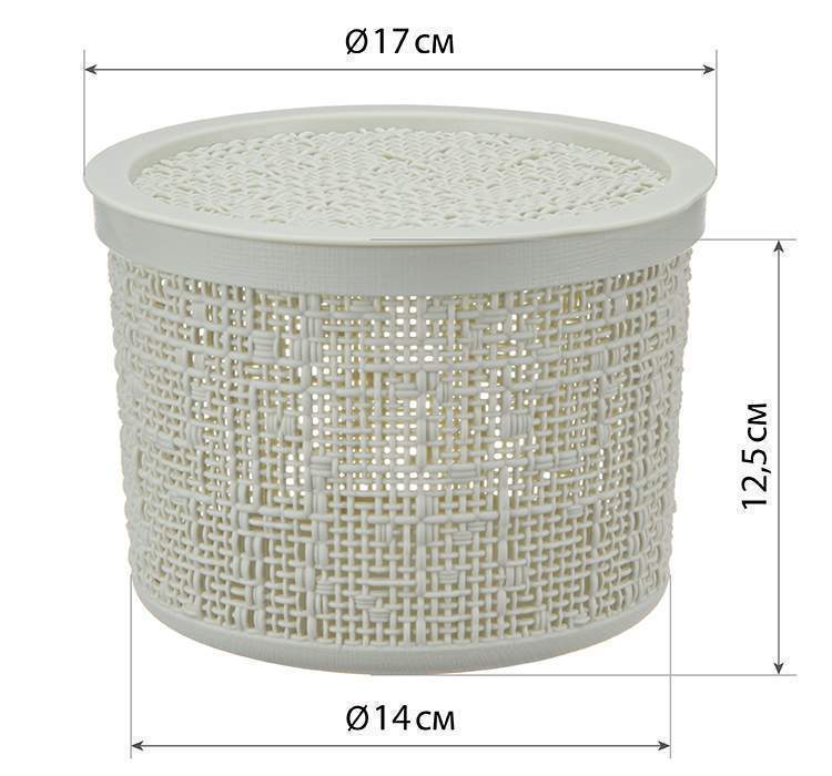 Корзинка "Бязь" бел.ночь с крыш. 2л (17 в.12,5см)  выруб.руч. М2328 бл.рт/337290