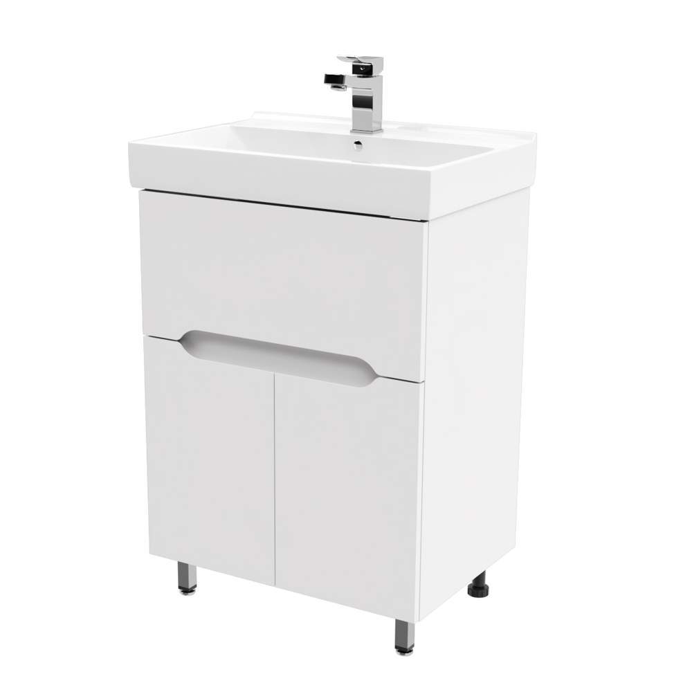 Тумба SOHO 60 QUADRO Light напольная + раковина Fest 60 керамическая 1AX167WBXX000 