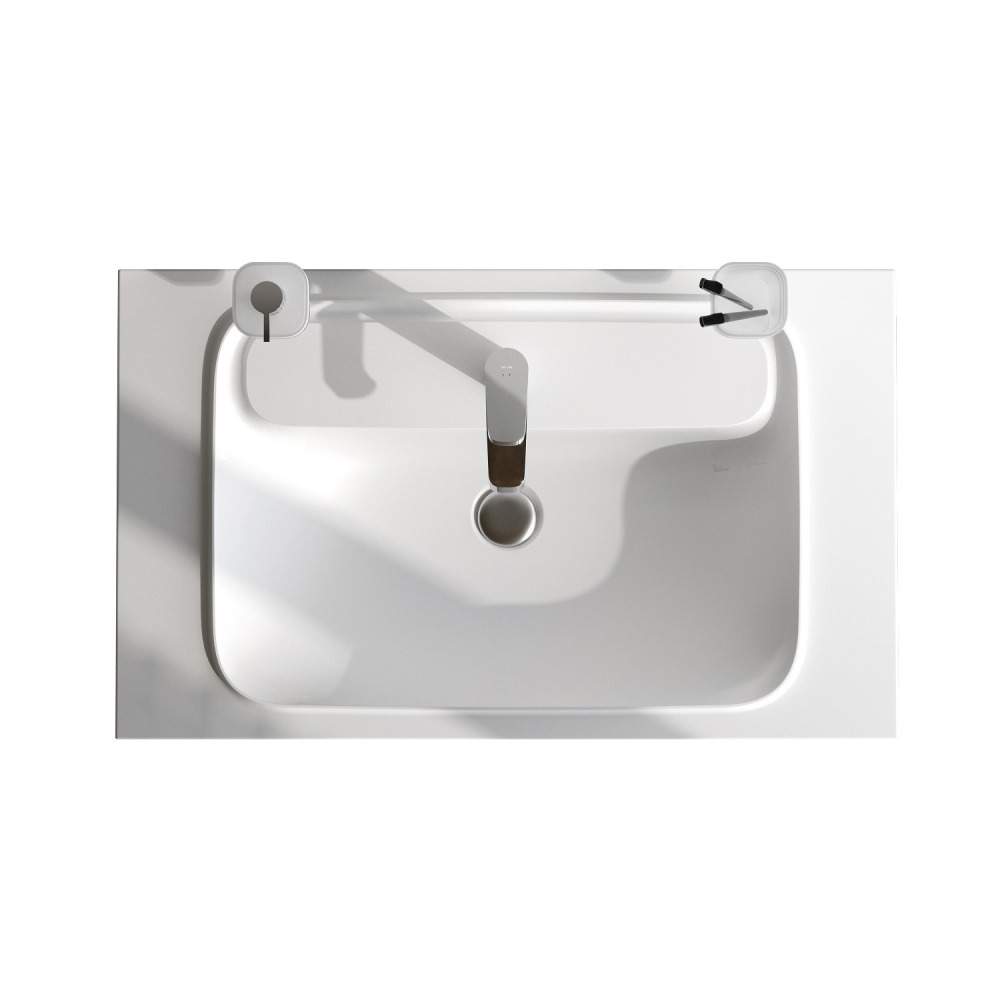 Раковина FUNC 80см M8FWPC0800WM лит.мрамор, белый матовый