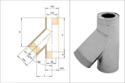 Тройник Термо 45* TРT-Р 430-0.5/430  150х210