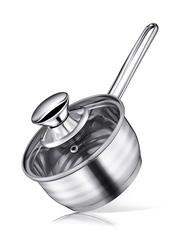 REGENT INOX Linea Bimbo Vitro Ковш (мини) 0,7л 12х6см с крышкой нерж.сталь 93-BIMv-04