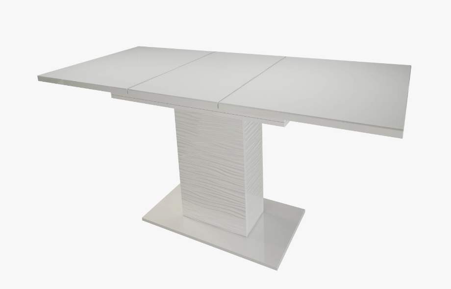 Стол Бриз 1100(1500)х700 стекло ЛДСП бел.стекло бел.+ 4 стула Омега(тк комби бел.черн.+каркас белый.