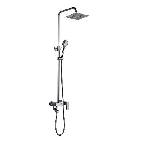 Смеситель+стойка душ.Тропический душ с 2 лейками из алюм.BRIMIX 88705  ТИТАН