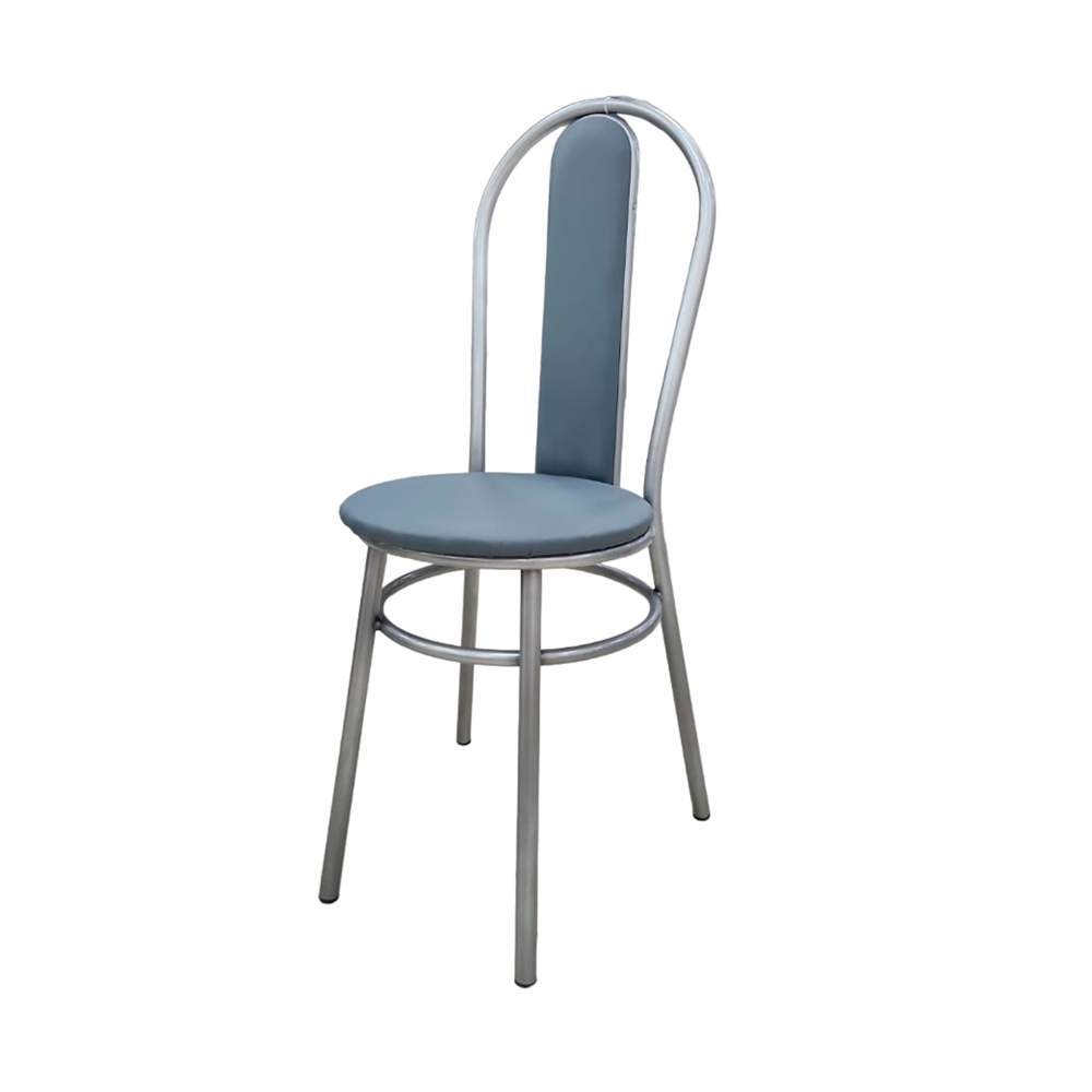 Стул Венский хром к/з серый