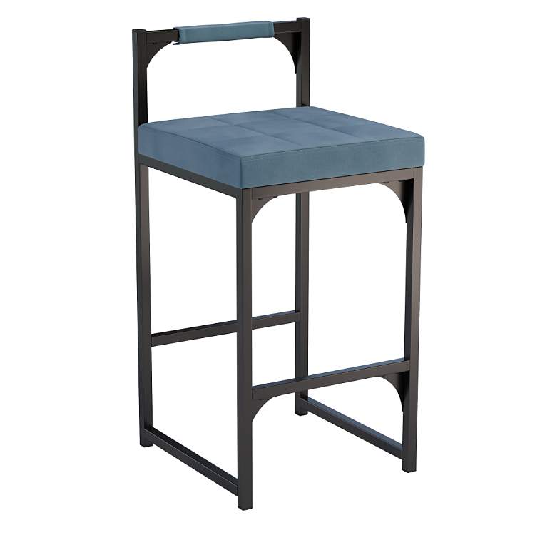 Стул Кантри (велюр киото скай/металл черный)