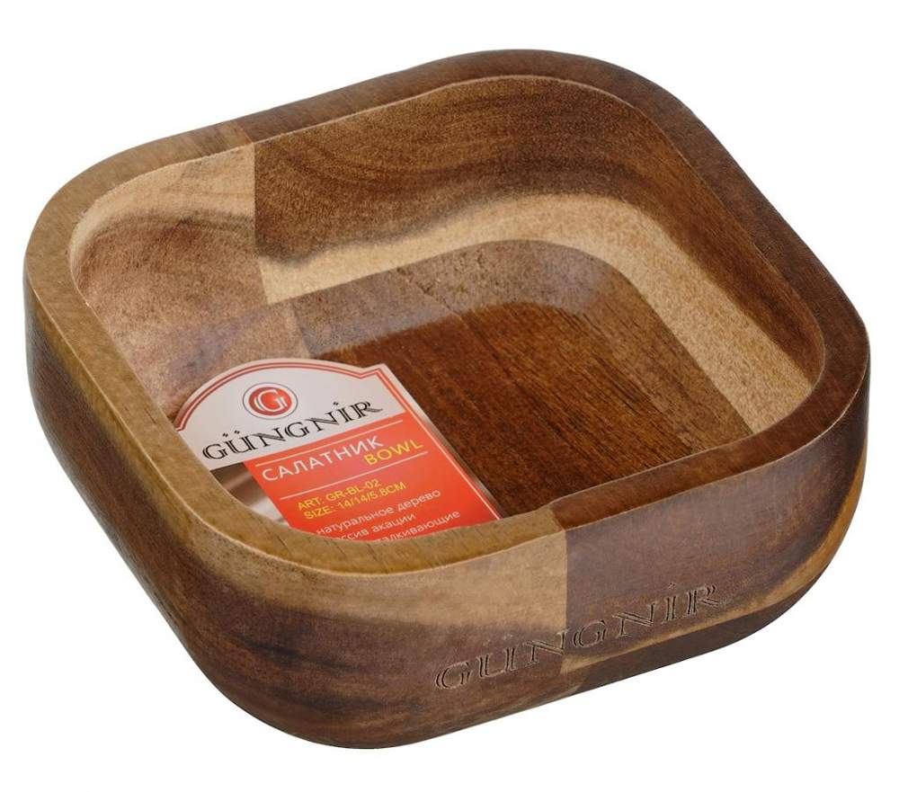 GUNGNIR акация Салатник квадратный 14х14x5,8см GR-BL-02   