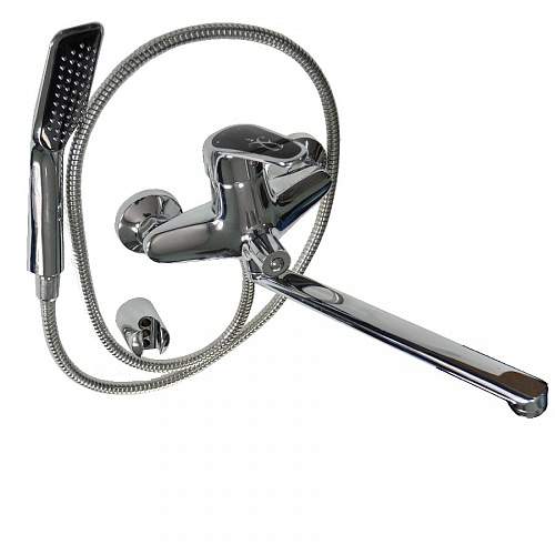 *Смеситель RUSSIA-MOSCOW  2470  в ван. шар.40мм с черн.руч.