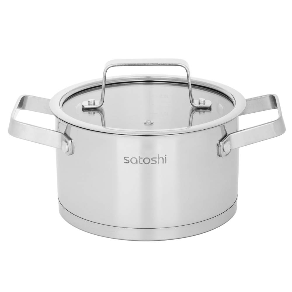SATOSHI Шато Кастрюля 822-266 2500мл/18х10,5см с крышкой нерж.сталь индукция