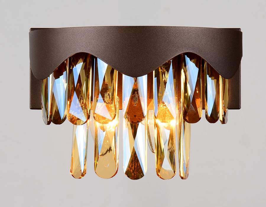 TR5091 CF/TI Св-к наст.хрустал. E14/2 max 40W 260*180*150 кофе/янтарь