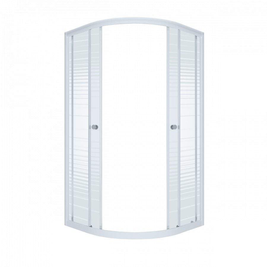 Душевое ограж. "Стандарт"90*90*174,5 1/4круга Аква Полосы Белый