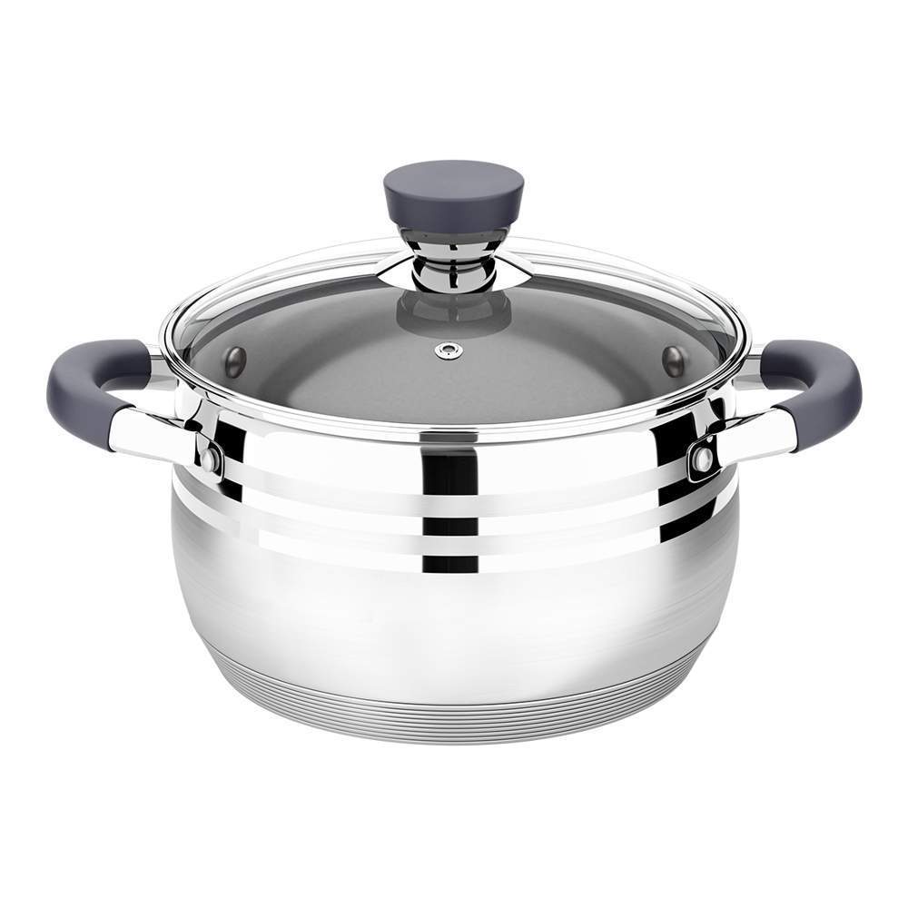 LARA Mercury Кастрюля LR02-470 2,1л 16см ст.ручки капсул индукц дно жаропр.кр