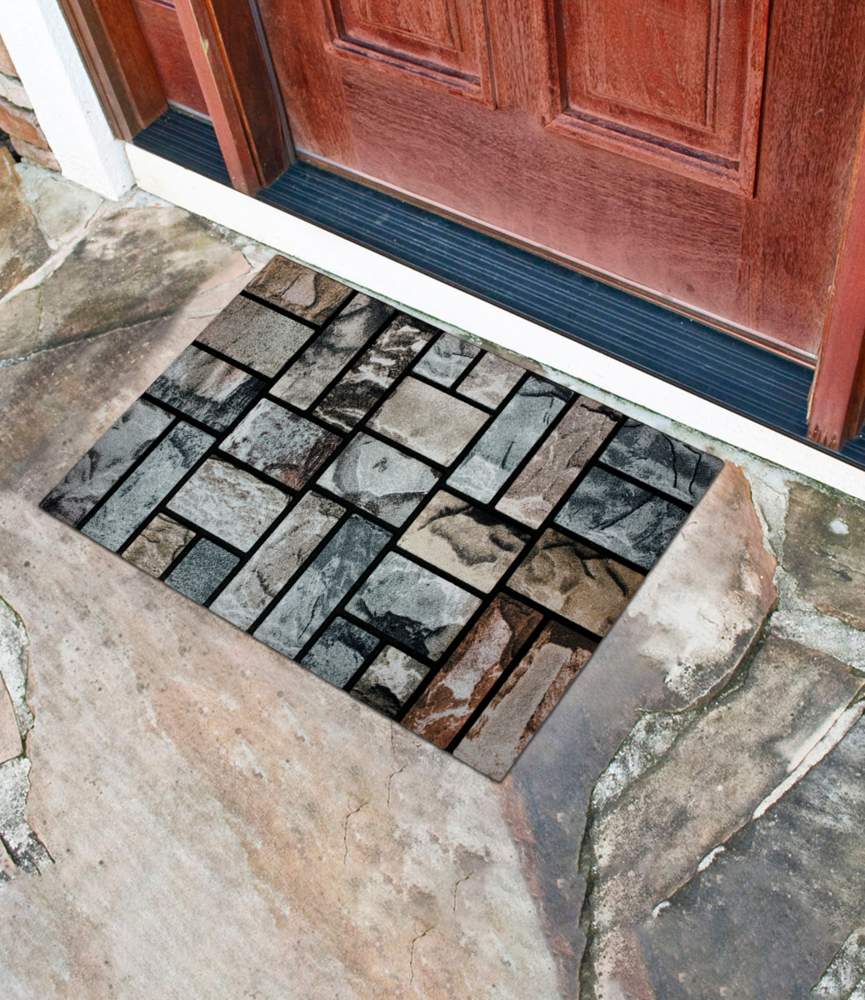 Коврик придверный флок. 45х75  6614-06 Лидс