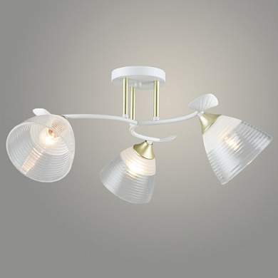Люстра A4241/3 WT+GD белый/золото 3x40W E27 d600 h250, QH23