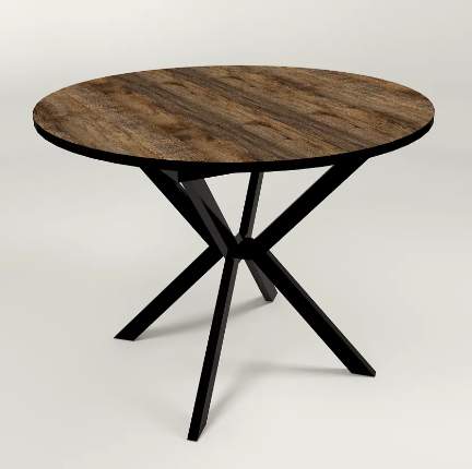 Стол Верди-100 ЛДСП 22мм1000(1300)*1000  Бетонный камень +  Z 03 черный